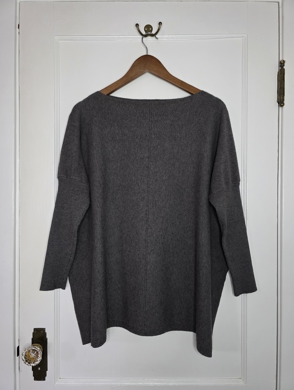 Orange Fashion Village Poncho Sweater – Approximate Size L – Gray